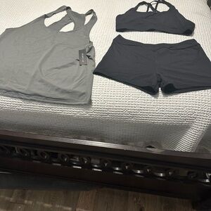 Gray and Black Sports Bras for Swim